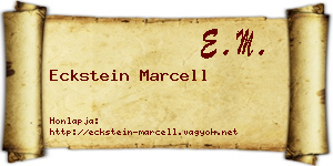 Eckstein Marcell névjegykártya